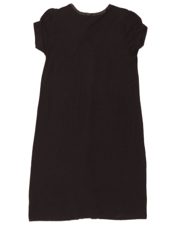 Marks & Spencer Vestido tipo camiseta para mujer UK 8 Small Viscosa negra