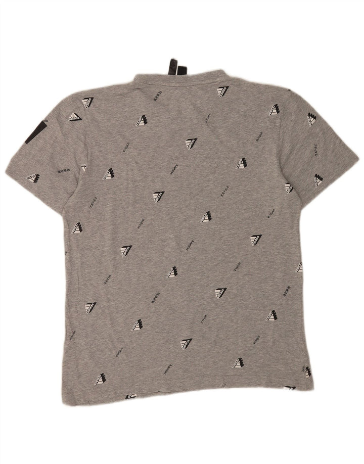 ADIDAS Camiseta gráfica para hombre Top Algodón gris medio