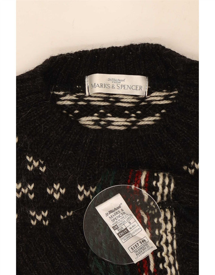 Marks & Spencer St. Michael - Jersey de cuello redondo para hombre, talla XL, color negro