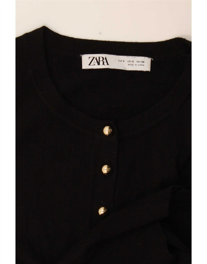 Zara Mujer Cárdigan Suéter UK 10 Small Negro