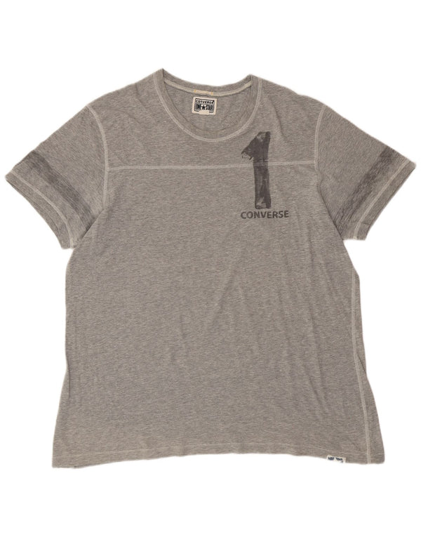 CONVERSE Camiseta gráfica para hombre Top XL Algodón gris