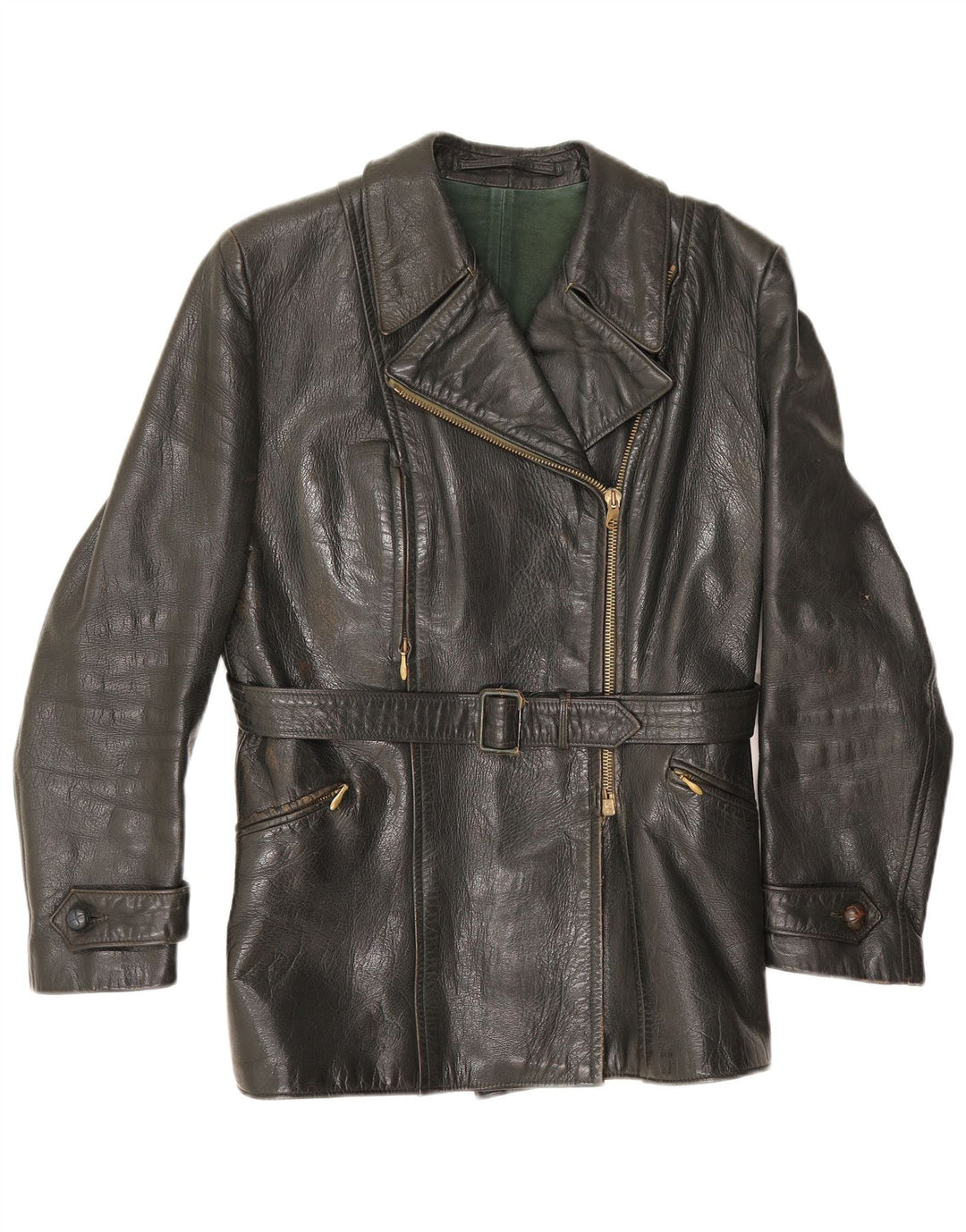 Chaqueta de cuero vintage para mujer Reino Unido 14 Negro medio