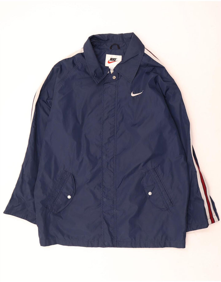 Chaqueta impermeable Nike para hombre UK 42 XL Nylon a rayas azul marino