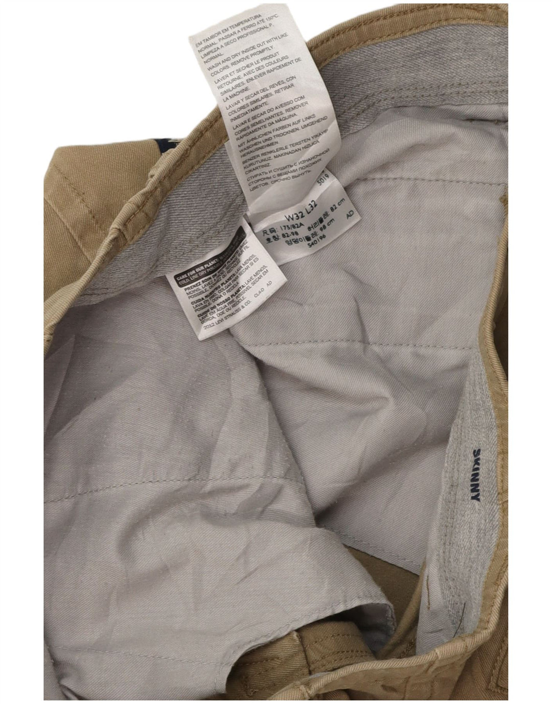 DOCKERS Pantalones chinos ajustados para hombre W32 L28 Algodón caqui
