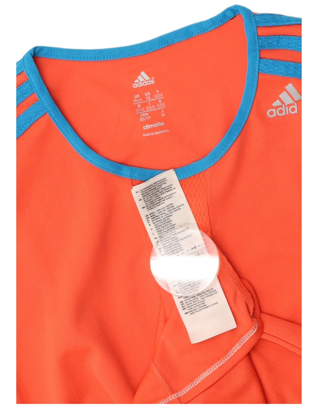 ADIDAS Camiseta Climalite para mujer UK 4/6 XS Naranja Poliéster