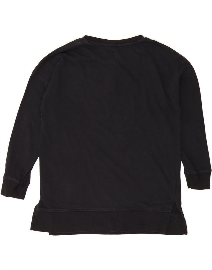 TOMMY HILFIGER Womens 3/4 Sleeve Sweatshirt Jumper UK 14 Medium Black Vintage Tommy Hilfiger and Second-Hand Tommy Hilfiger from Messina Hembry 