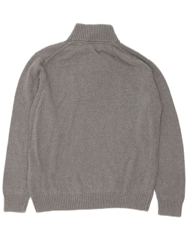 Gant Jersey con cuello y cremallera para hombre, talla 2XL, algodón gris
