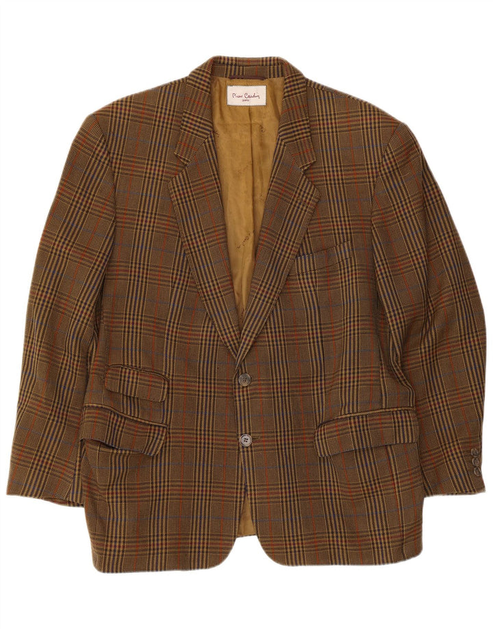 Pierre Cardin Chaqueta tipo blazer de 2 botones para hombre UK 40 Large Brown Houndstooth