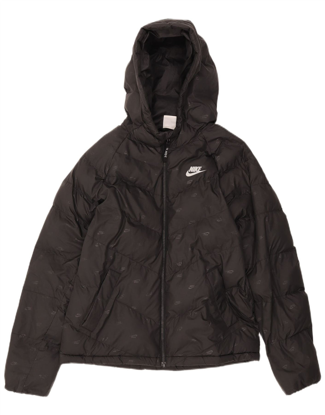 Nike Chaqueta acolchada con capucha para niños 13-14 años XL Negro Poliéster