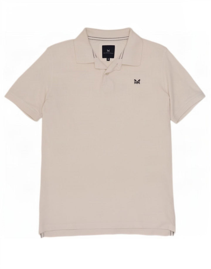 Crew Clothing Polo para hombre Algodón blanco mediano