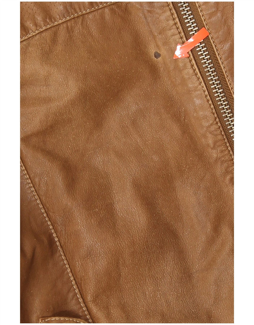 Trussardi Jeans Chaqueta de cuero para hombre ES 38 Cuero marrón medio