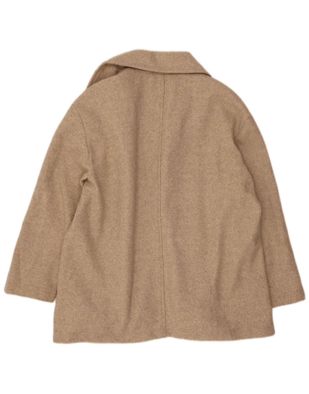 Zara Mujer Abrigo Abierto Extragrande Reino Unido 10 Pequeño Poliéster Beige