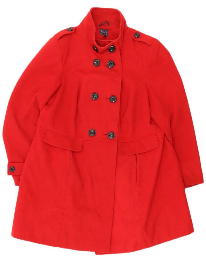Marks & Spencer Abrigo militar de doble botonadura para mujer UK 20 2XL Rojo