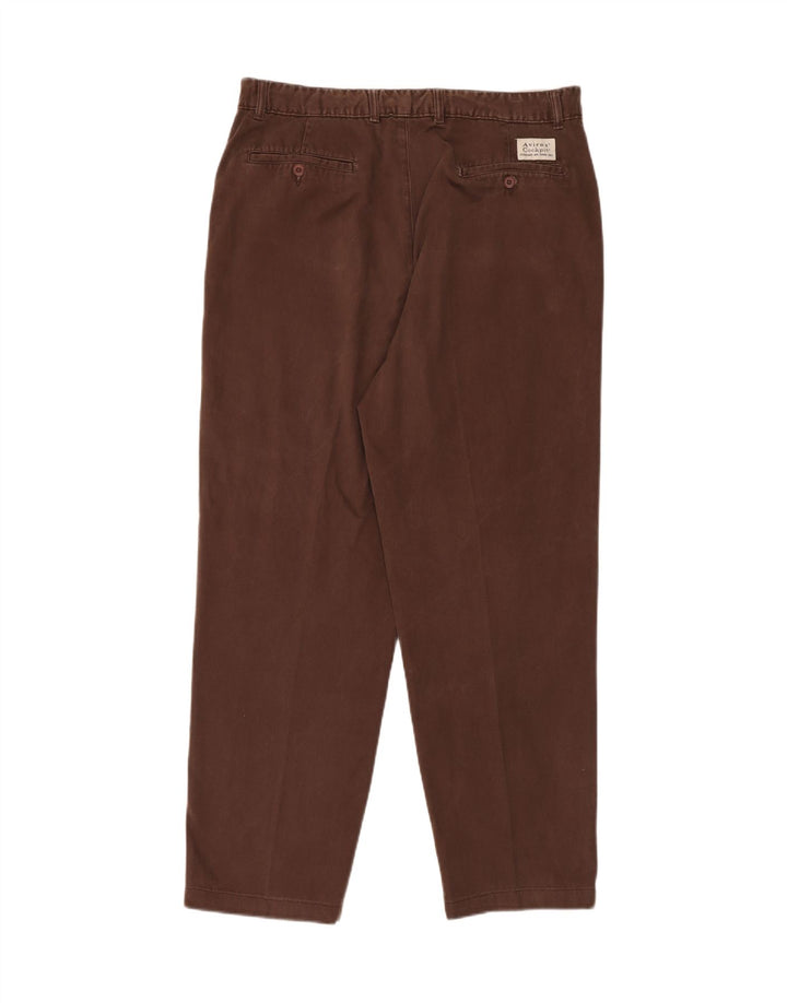 AVIREX Pantalones casuales rectos para hombre W38 L32 Algodón marrón