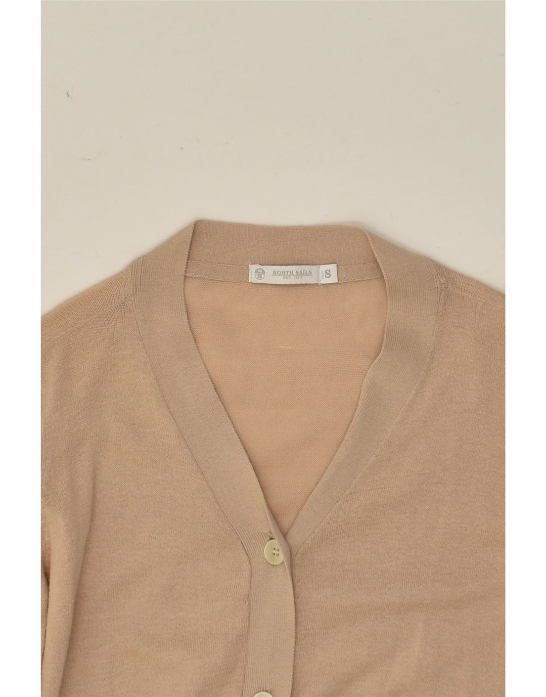 NORTH SAILS Womens Cardigan Sweater UK 8 Small Beige Cotton | Vintage North Sails | Thrift | Second-Hand North Sails | Used Clothing | Messina Hembry 