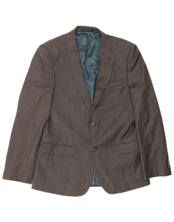 Ted Baker Chaqueta tipo blazer de 2 botones para hombre UK 38 Lana gris medio