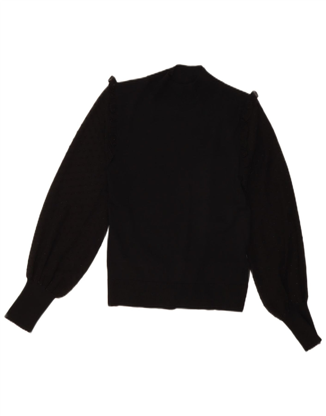 Topshop Suéter tipo jersey con cuello alto para mujer, talla M, viscosa negra, Reino Unido 42
