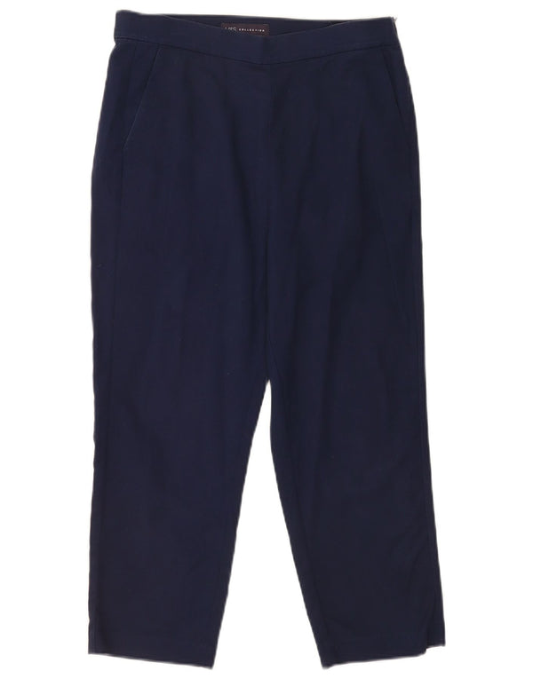 Marks & Spencer Womens Straight Chino Trousers UK 10 Small W28 L21 Navy Blu