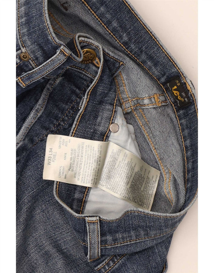 Lee Mens Powell Vaqueros Slim Desgastados W33 L34 Algodón Azul