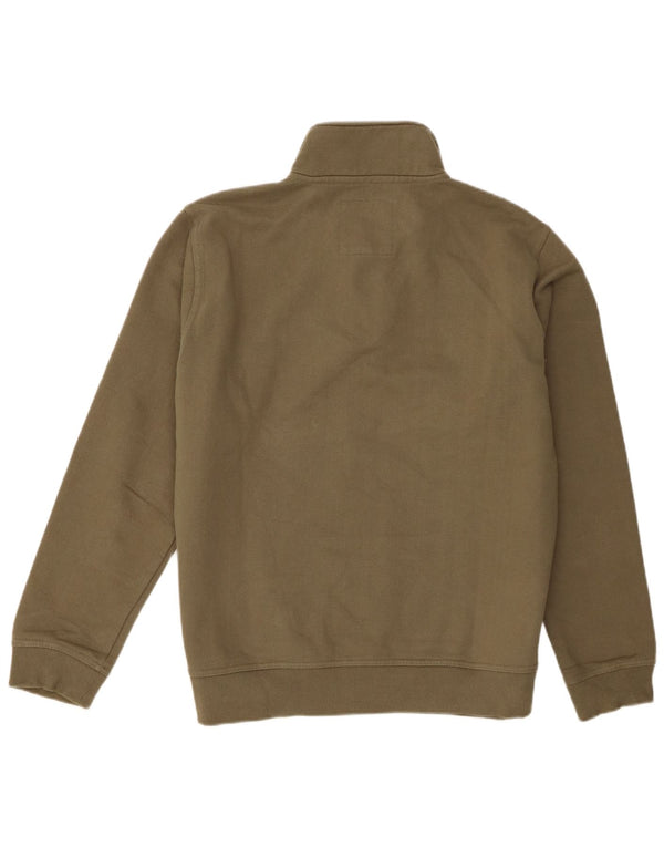 Crew Clothing - Sudadera con cuello y cremallera para hombre, talla XL, algodón caqui