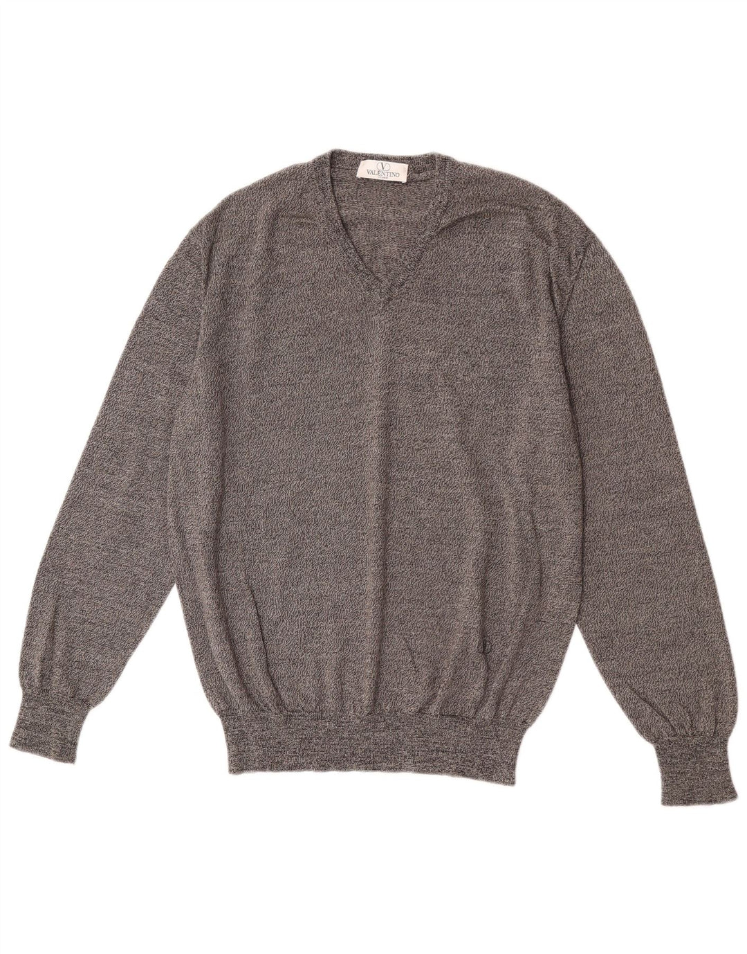 Valentino Jersey con Cuello en V para Hombre IT 48 Lana Merino Gris Medio