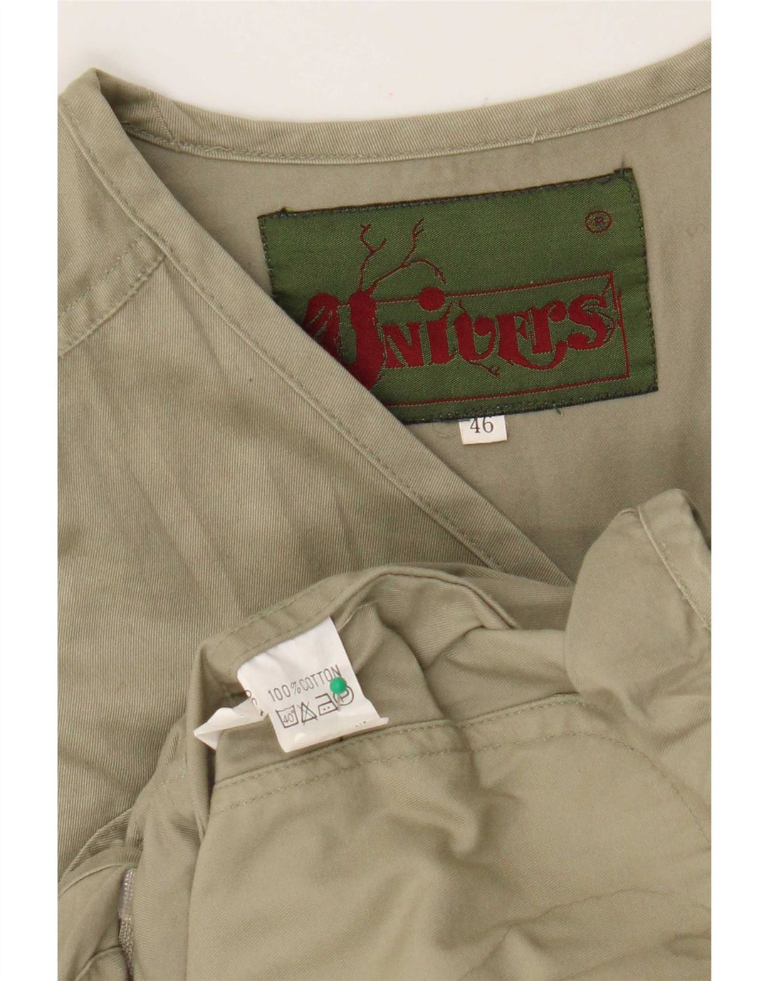 Univers Mens Utility Gilet IT 46 Pequeño Algodón Caqui
