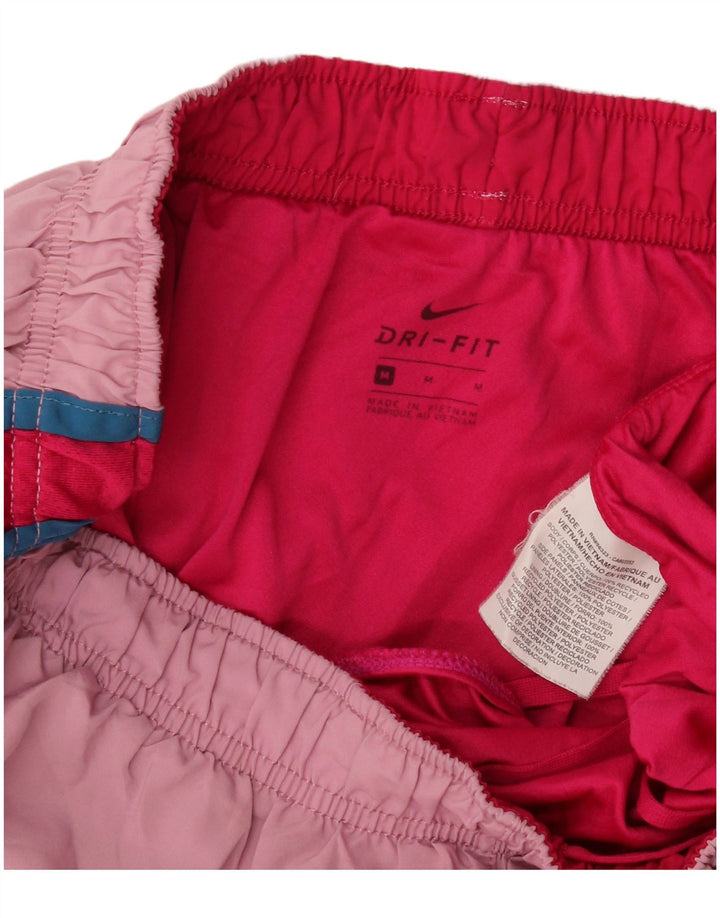 Nike - Pantalones cortos deportivos Dri Fit para mujer, talla 40, poliéster color block, color rosa medio