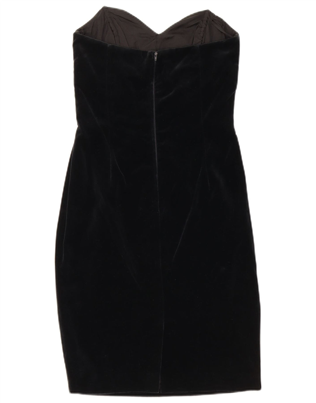 MAX MARA Vestido sin tirantes de terciopelo Pianoforte para mujer IT 40 Small Black Cotton