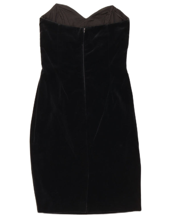 MAX MARA Vestido sin tirantes de terciopelo Pianoforte para mujer IT 40 Small Black Cotton