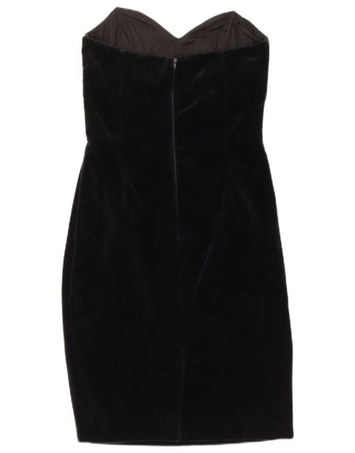 MAX MARA Vestido sin tirantes de terciopelo Pianoforte para mujer IT 40 Small Black Cotton