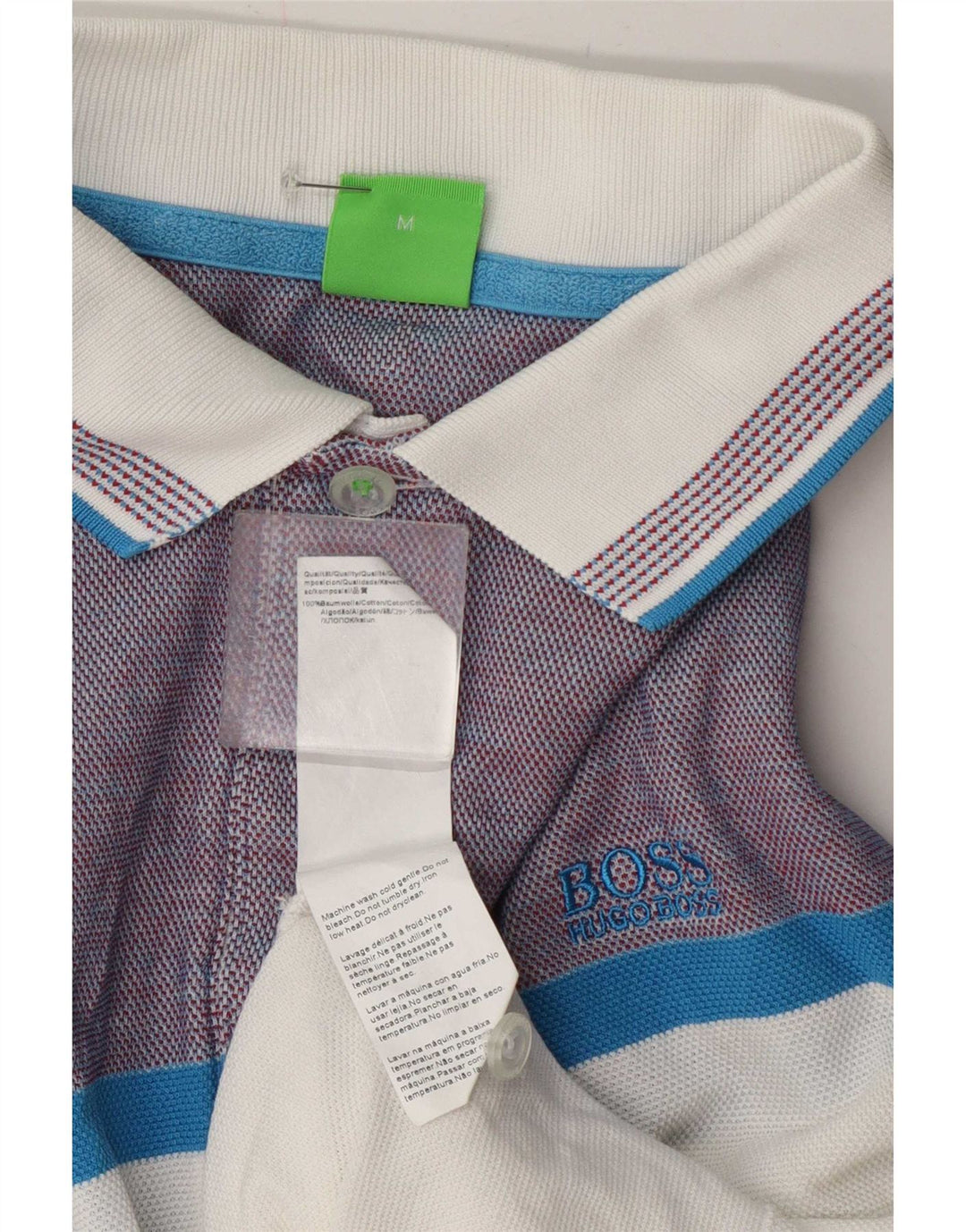 Polo Hugo Boss Hombre | Polo de algodón con bloques de color blanco mediano