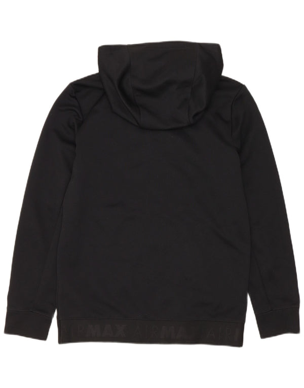 Nike - Sudadera con capucha y cremallera para niños, talla mediana, color negro, 10-11 años