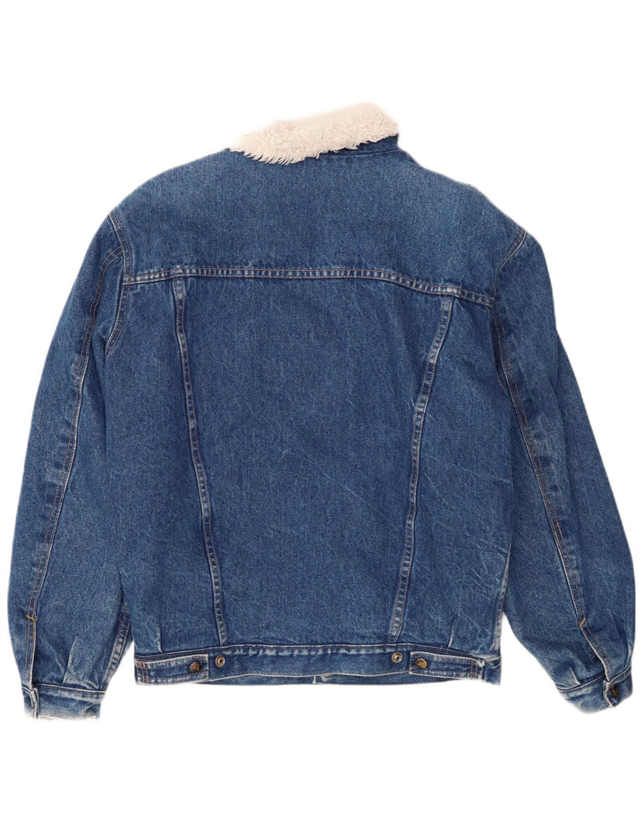 Vintage hombres denim Sherpa chaqueta Reino Unido 38 azul medio