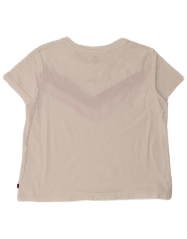 Levi's Camiseta gráfica para mujer UK 40 XL Blanco Colorblock