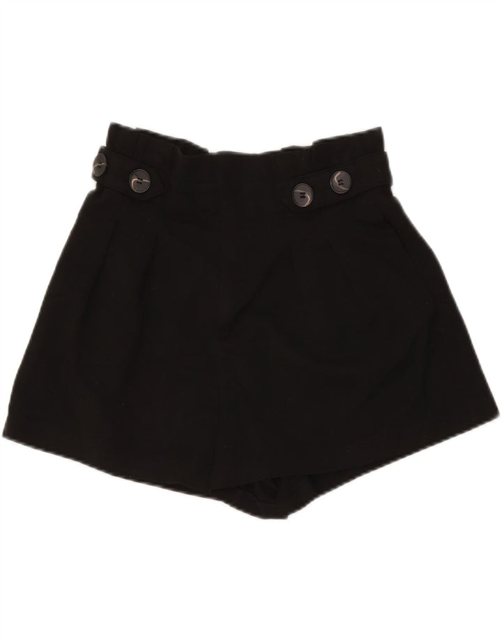 Zara Mujer Trafaluc Pantalones Cortos Casuales De Tiro Alto Mediano W26 Poliéster Negro