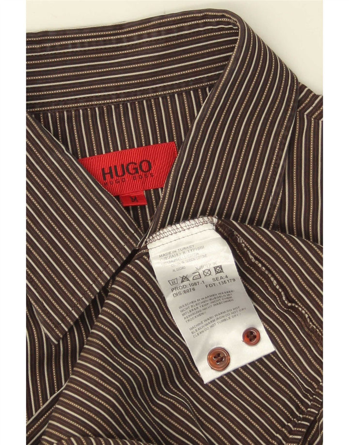Camisas HUGO BOSS Hombre | Camisa de algodón con rayas diplomáticas marrón medio