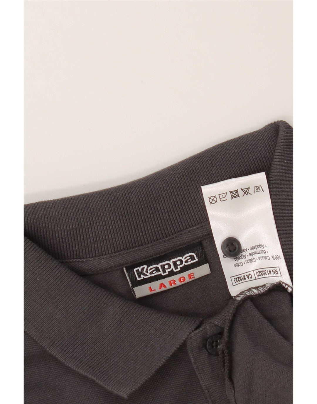 Kappa Polo De Manga Larga Para Hombre Grande Gris Algodón