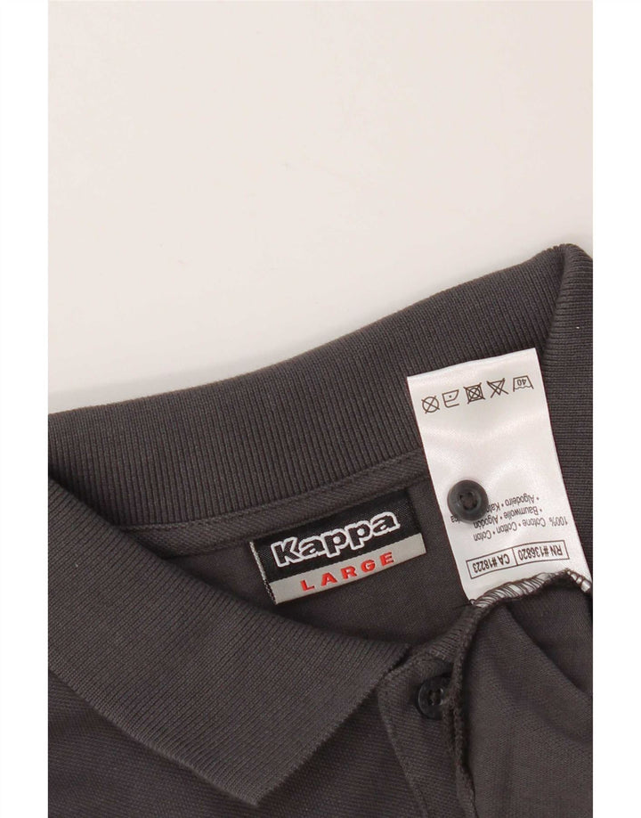 Kappa Polo De Manga Larga Para Hombre Grande Gris Algodón