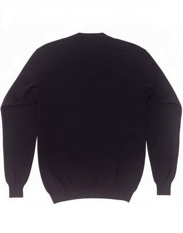 Marks & Spencer Suéter tipo cárdigan ajustado para hombre XL Lana merino azul marino