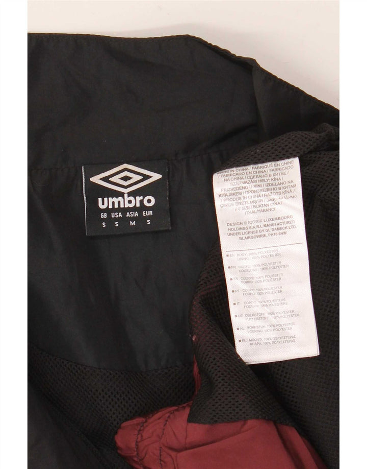 Umbro Mens Graphic Chándal Top Chaqueta Pequeña Granate Colorblock Poliéster
