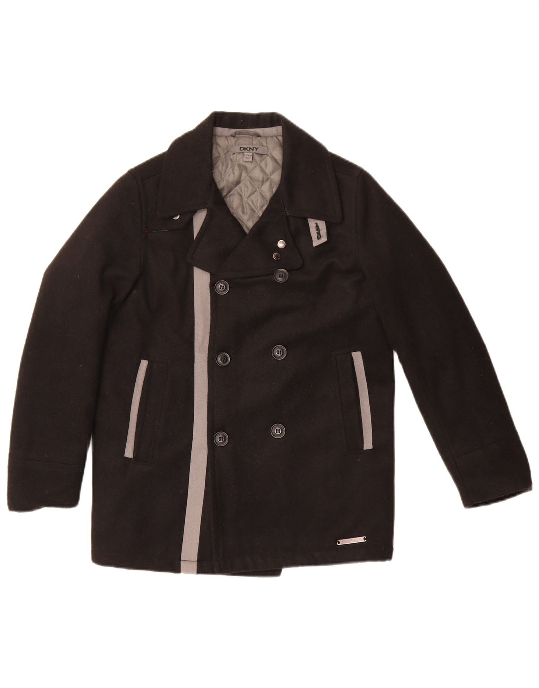 Dkny Chaquetón para mujer UK 40 Pequeño Poliéster color block negro