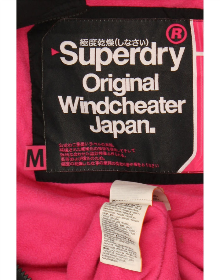 Superdry Chaqueta cortavientos con capucha Windcheater para mujer, talla 40, talla M, color negro