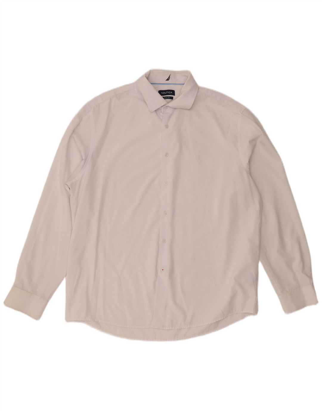 Nautica Camisa Slim Fit para Hombre Talla 17 1/2 XL Poliéster Blanco