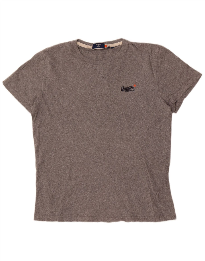 Superdry Camiseta para hombre Top grande de algodón moteado gris