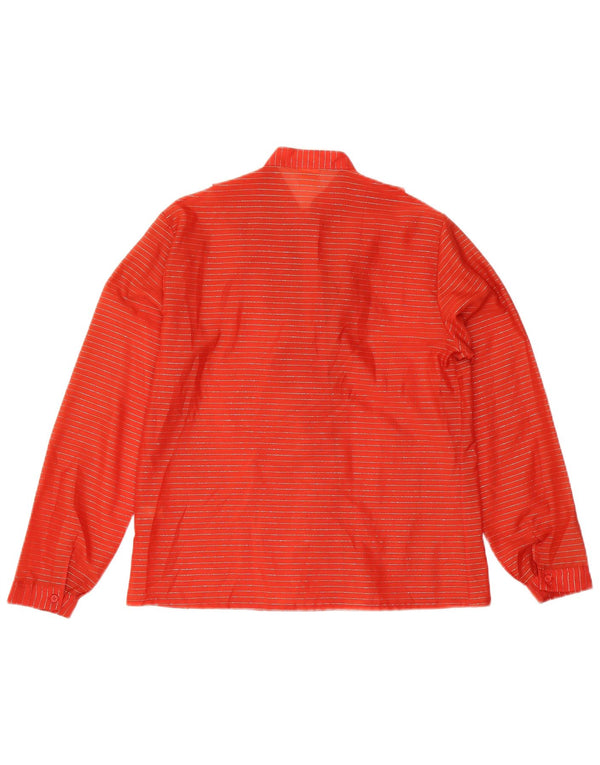 Blusa delantera con volantes vintage para mujer Top IT 48 XL Poliéster a rayas rojas