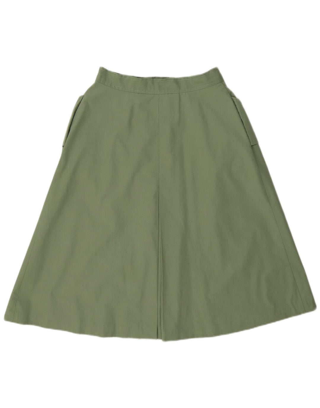 Vintage mujer A-Line falda pequeña W26 poliéster verde