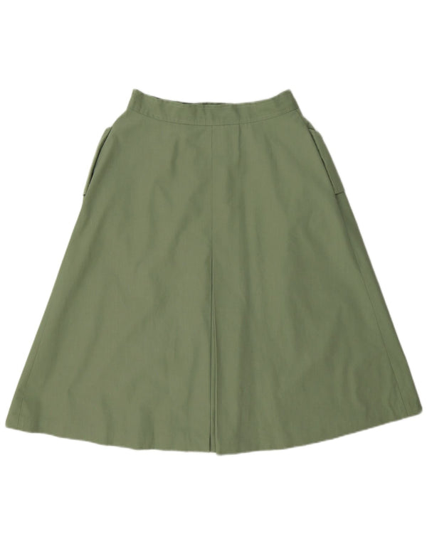 Vintage Womens A-Line Skirt Small W26 Green Polyester