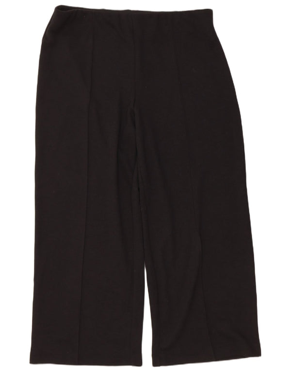 Marks & Spencer Pantalones casuales de pierna ancha para mujer UK 20 2XL W40 L30 Negro