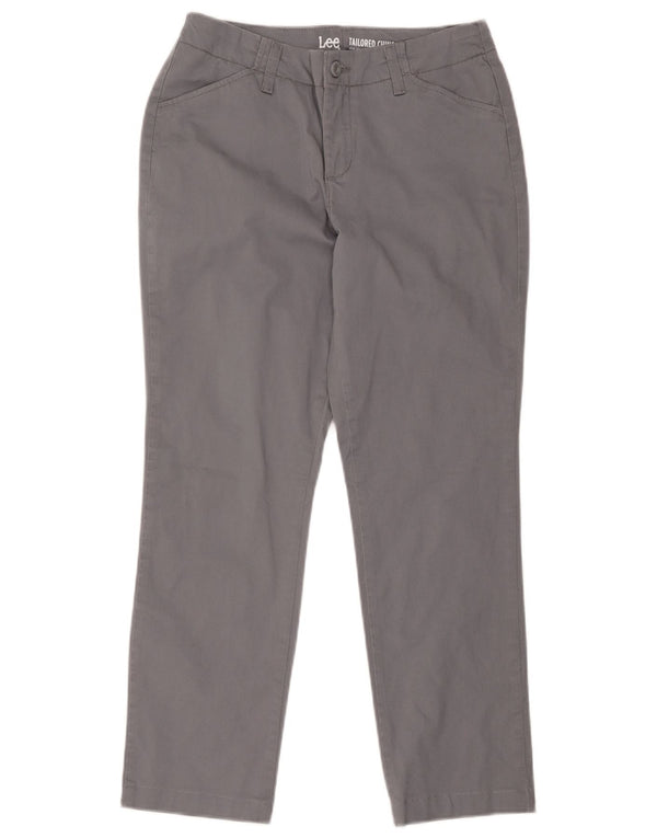 Lee Pantalones chinos rectos ajustados a medida para mujer US 4 Small W30 L27 Gris