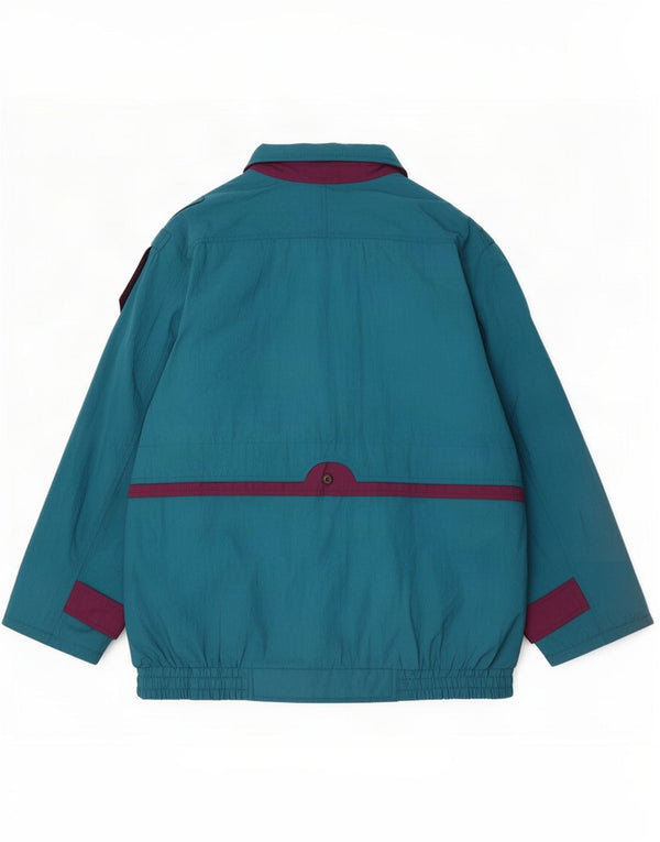 Chaqueta cortavientos extragrande vintage para mujer UK 18 XL Bloque de color verde